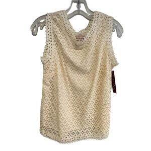 Merona Ivory Lace Crochet top sleeveless size xs